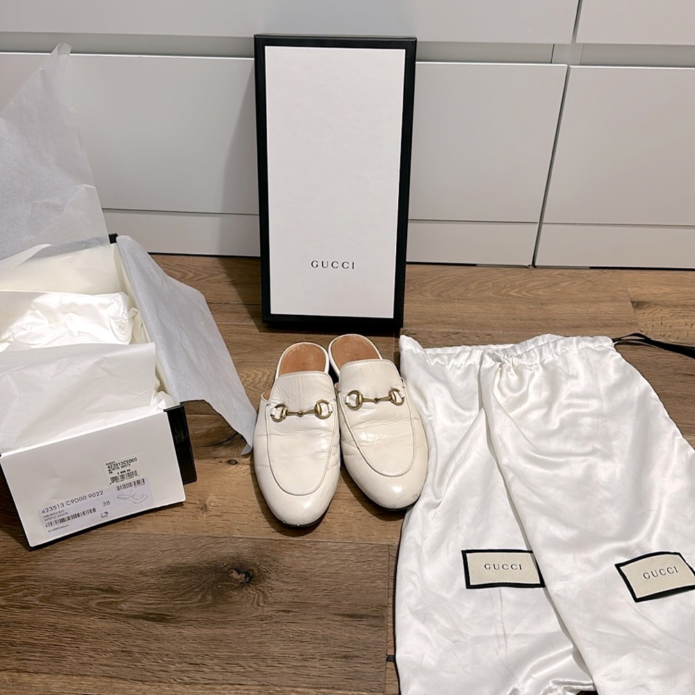 Authentic Gucci Princetown leather mule size 38